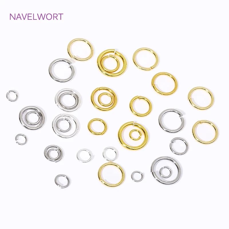 14K/18K Gold Plated Divided Ring Open Jumping Rings Linking Rings for Jewelry Creation Accessories Bracelet/Fairy Paste