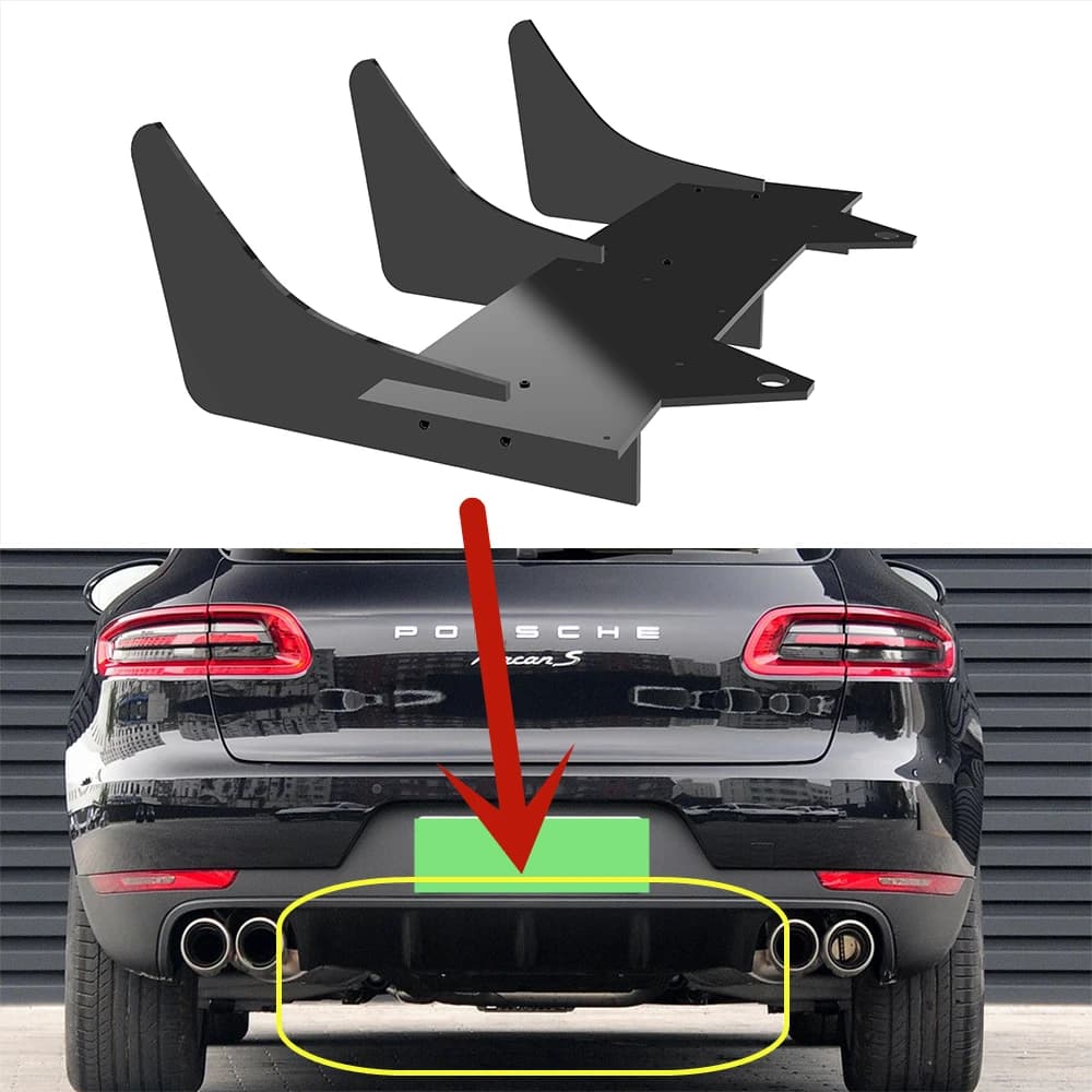 For Porsche Macan 2013--2021 Year Rear Diffuser Bumper Lips Spoiler Splitter Body Kit Accessories