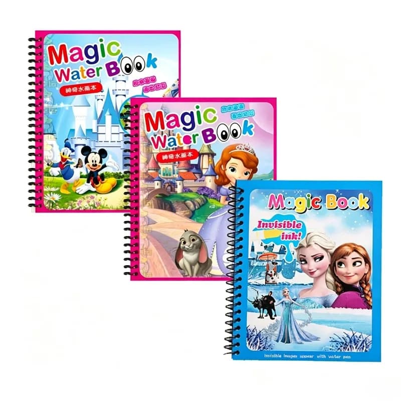 Disney Cartoon Frozen Water Painting Drawing Toys Set Graffiti Minnie Mouse Elsa Princess Watercolour Magic Book for Girls Gift