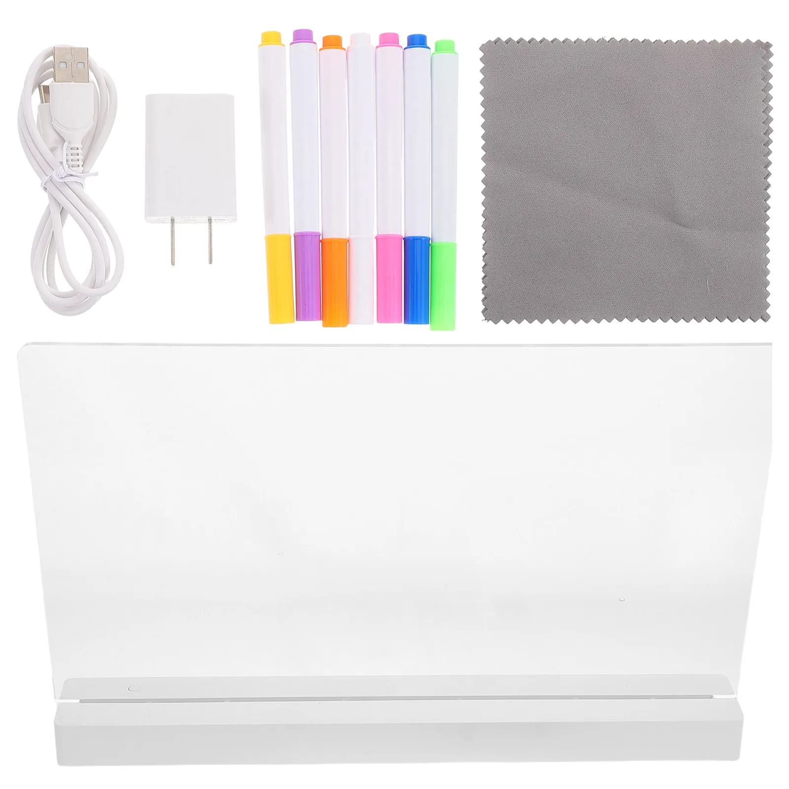 Set di 1 Lavagna Luminosa in Acrilico Trasparente LED, Lavagna per Messaggi Cancellabile Ricaricabile, Luce Notturna da Tavolo per Menu di Caffè, Bar e Ristoranti