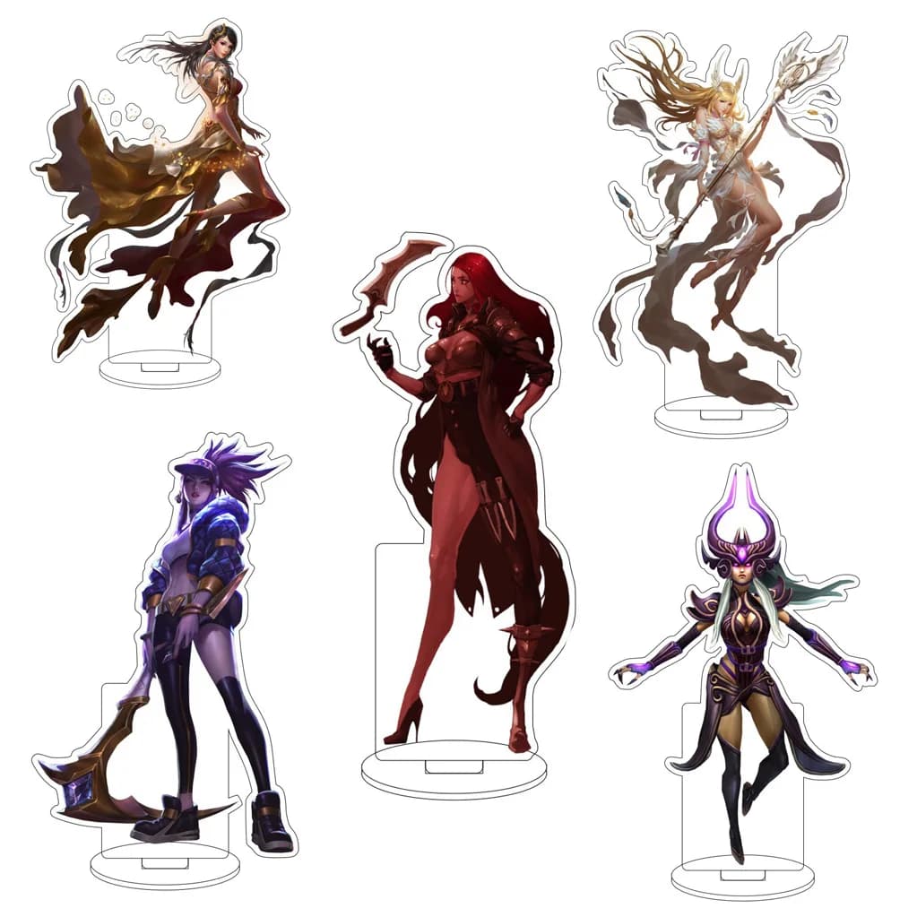 16CM Anime Yasuo Kai'Sa Seraphine Akali Xayah Rakan Cos Acrylic Figure Stand Ornaments Exquisite Desk Decor Cute Gifts