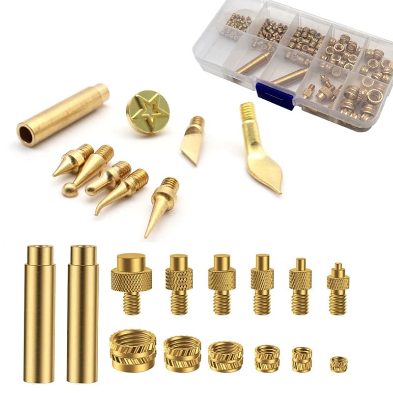 3D Printer Parts Hot Insert M2-M8 Melting nut M2-M8 Brass Plant KIt Thermal Input Tool for 936 FX888 900M