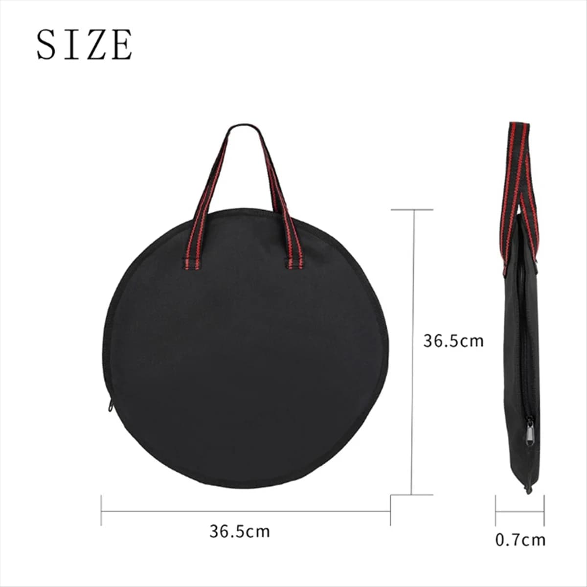 ABQR Borsa per batteria in tessuto Oxford nero da 10 pollici Pad muto per batteria portatile con borsa per bacchetta