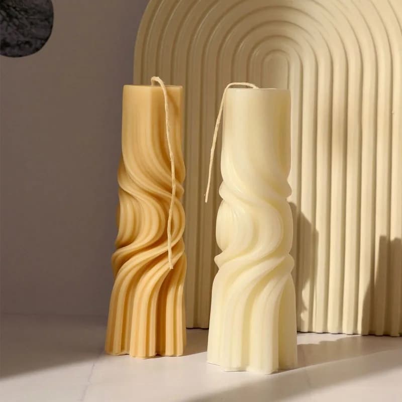Silicone Stamp for Roman Column Candles with Geometric Spiral, Creative Spiral Column Candles Stamp, Candles Making Accessories