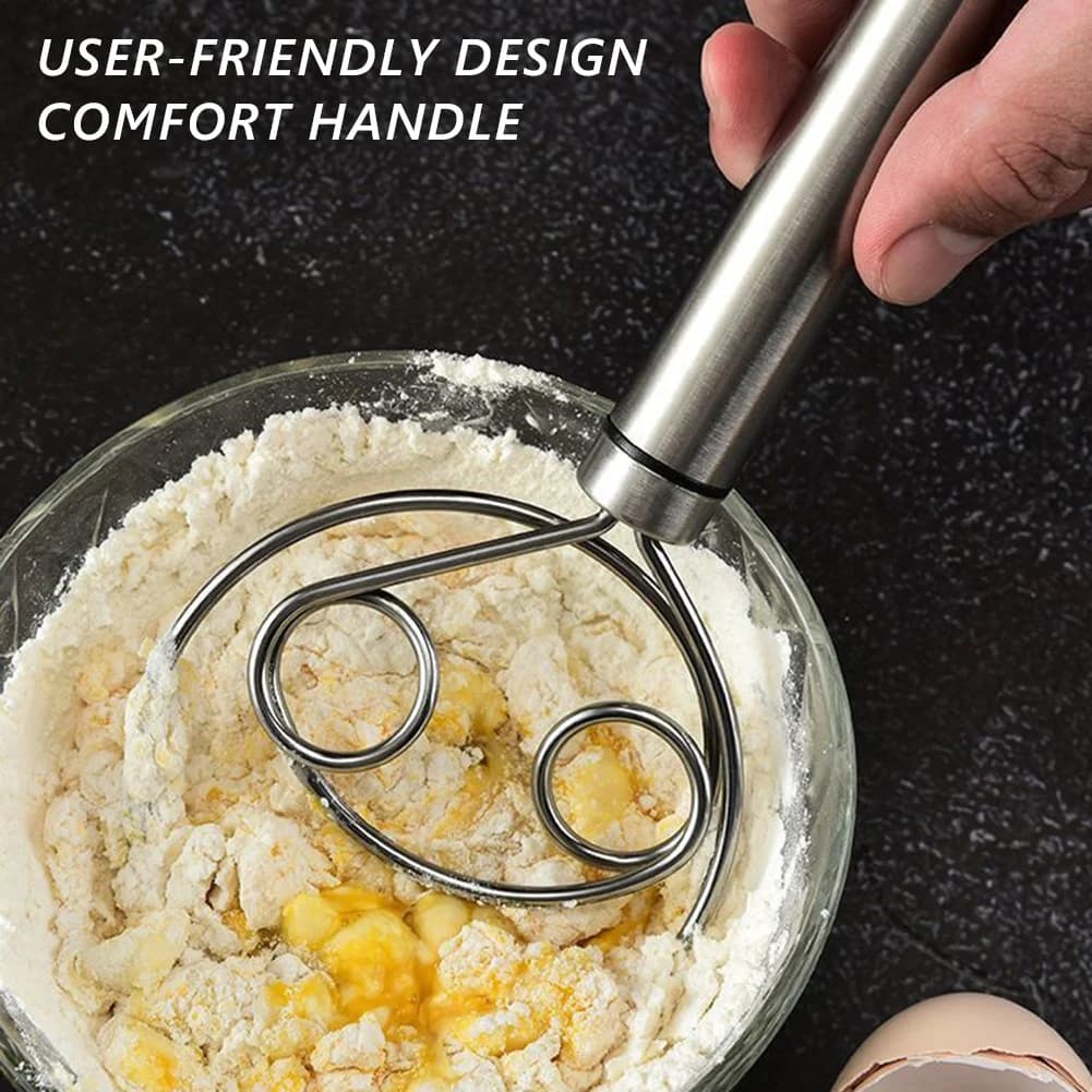 Impastatrice per torta di farina in acciaio inossidabile frullino per la pasta manuale artefatto frusta per uova robusto ergonomico conformabile facile lavaggio