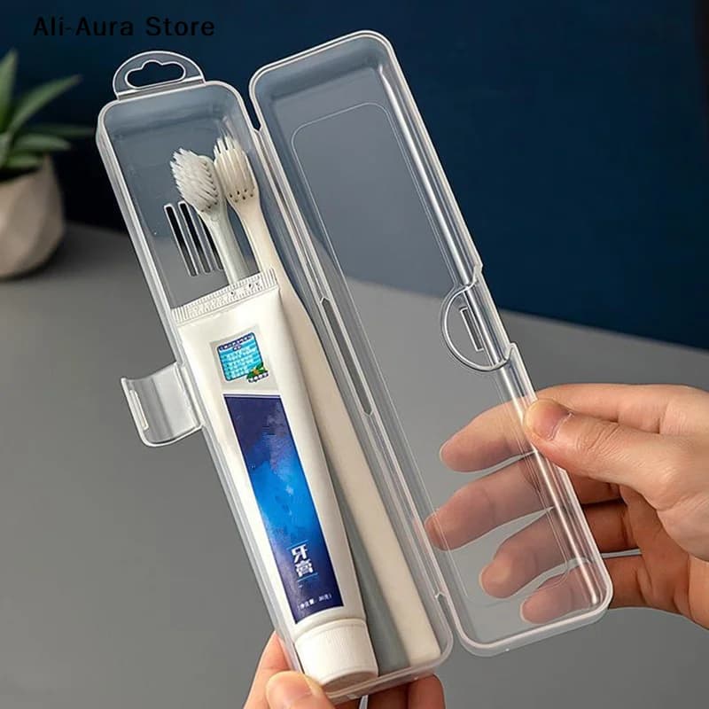 1Pcs Portable Toothbrush Box Plastic Travel Toothbrush Case Transparent Toothbrush Holder Organizer Travel Practical Accessories