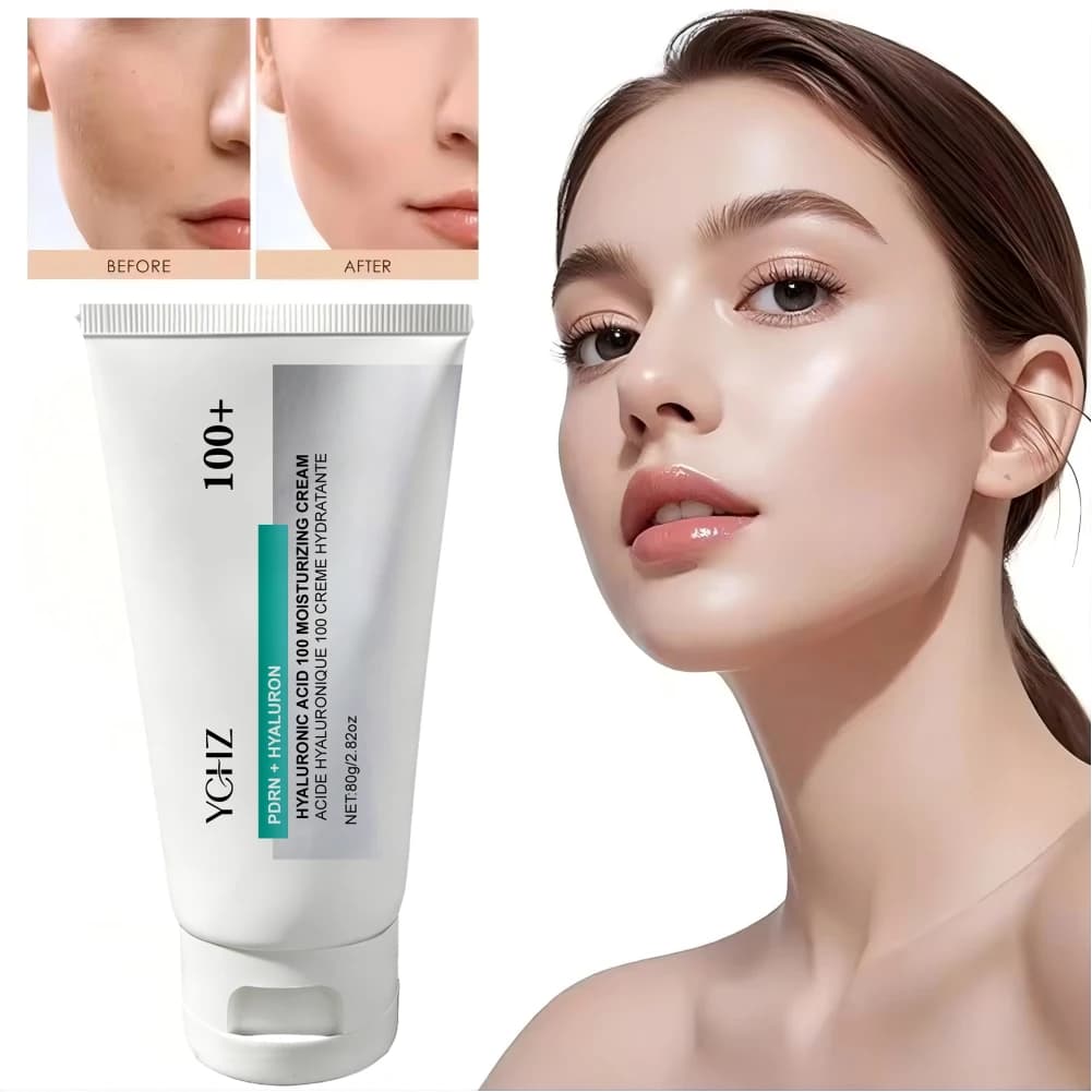 Crema Idratante all'Acido Ialuronico 100%, Leggera, Migliora la Pelle Opaca e Ripara in Profondità la Pelle Secca e Sensibile, Crema Anti-Età, Skincare Coreana - 80g