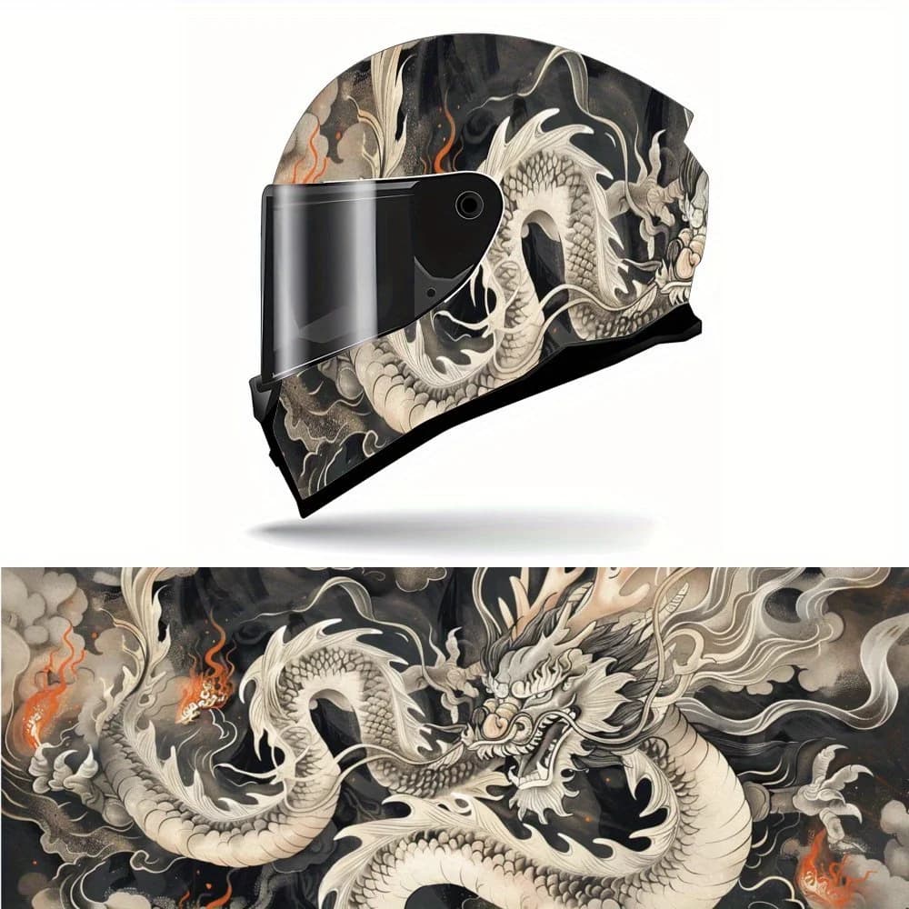 Decalcomania in vinile per casco da motociclista tradizionale drago cinese, decorazione autoadesiva impermeabile per casco, graffiti unici fai-da-te