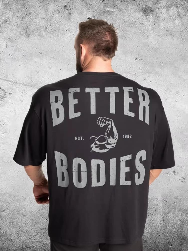 Pro Display Latissimus Dorsi Short-Sleeved Fitness European Style Powerlifting Big-Sized Muscular Male T-Shirt for Sports Wear