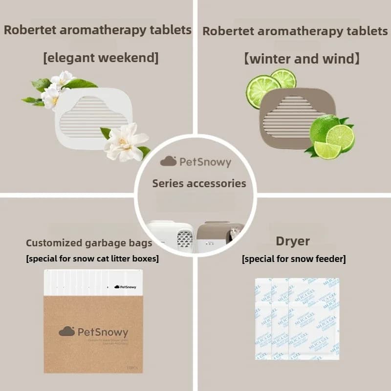 PetSnowy Accessori Gatti Lettiera Sacchetto della spazzatura Aromaterapia Compresse Alimentatore Essiccante Pet Prodotti per l'artigianato domestico Forniture