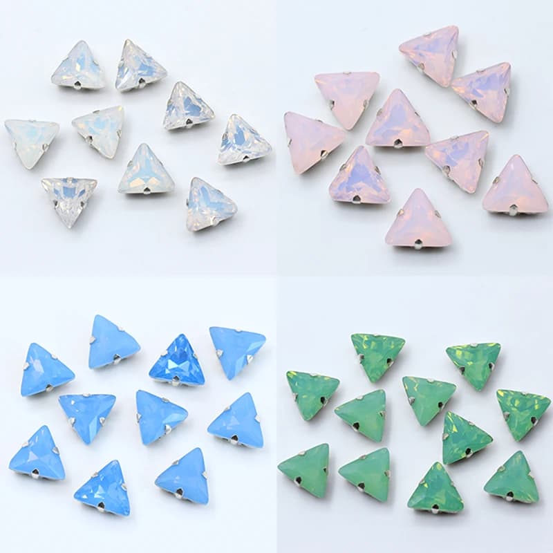 6 pz 10mm rosa verde blu bianco opale cucire su vetro cristallo pietra strass gioielli argento artiglio Bottone perline per il vestito