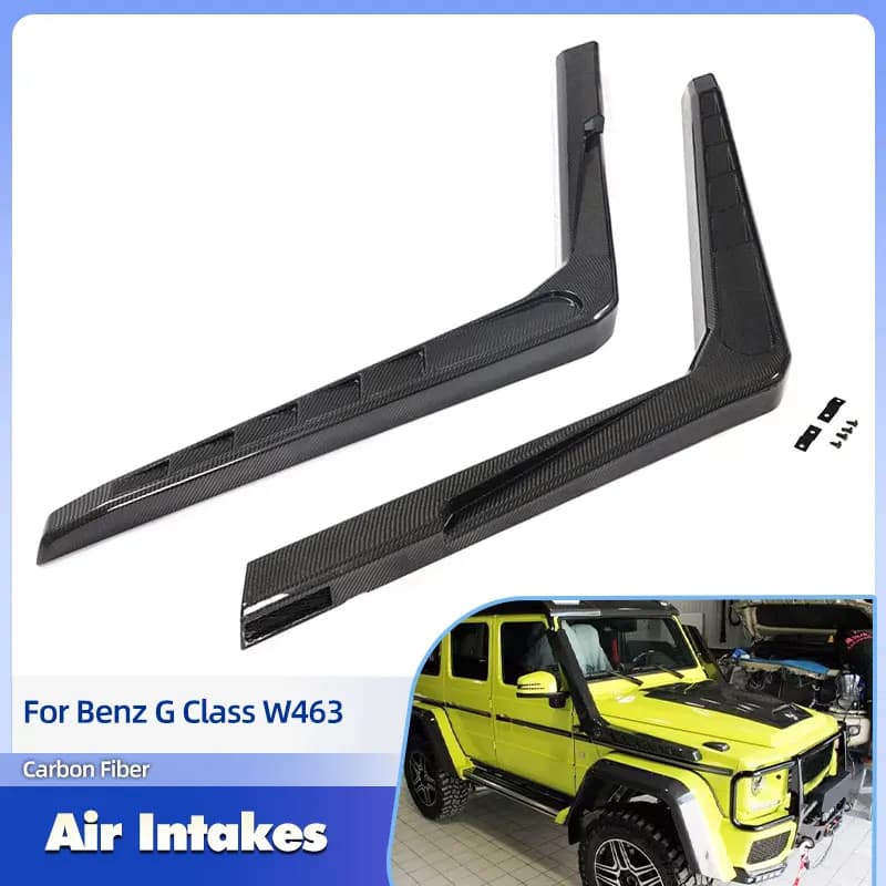 Car Air Intake Snorkels Full Carbon Fiber for Mercedes-Benz G Class Wagon W463 G500 G550 G63 G65 AMG 2004-2018 Air Intakes Fins