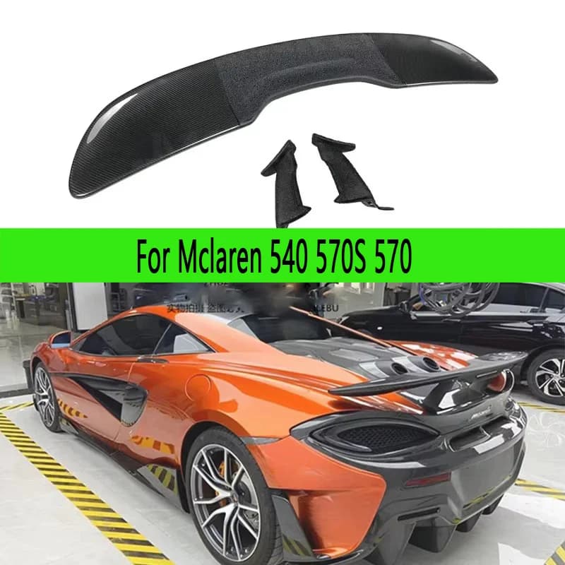 For Mclaren 540 570S 570 Carbon Fiber Tail Badges Car Spoiler Rear Trunk Spoiler Diffuser Wing Auto Parts Body Kit