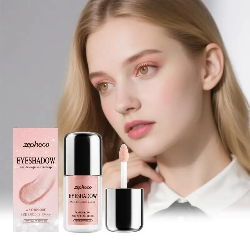 3ML Shiny Nude Liquid Eyeshadow Fast-drying Non-flying Powder Sweatproof Non-smudging Crease Proof All Day Wear Shiny Eyeshadow.