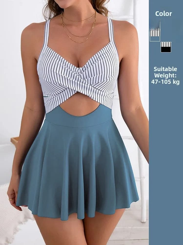 Sexy skirt casual pink swimsuit, modeling and hiding imperfections, strong sizes, for young girls