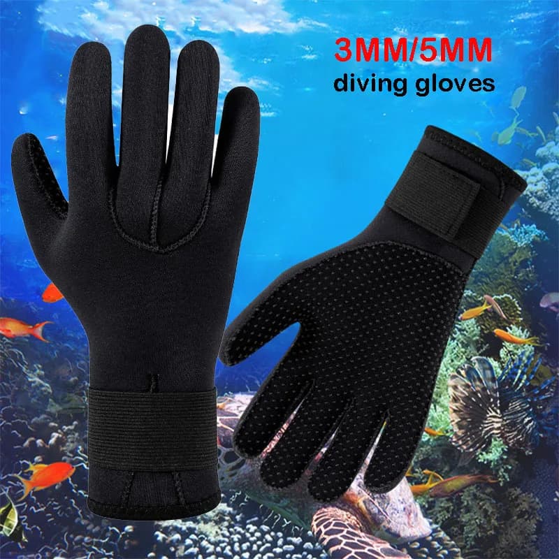 Guanti da sub per adulti da 3mm 5mm Guanti da pesca subacquea termici in neoprene Antiscivolo Surf Nuoto Kayak Paddling Snorkel Guanti