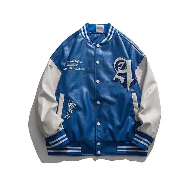 2026 2024 New American Retro High PU Leather Baseball Uniform Men And Women Y2K Couple Bomber Jacket Top Street Casual Ja