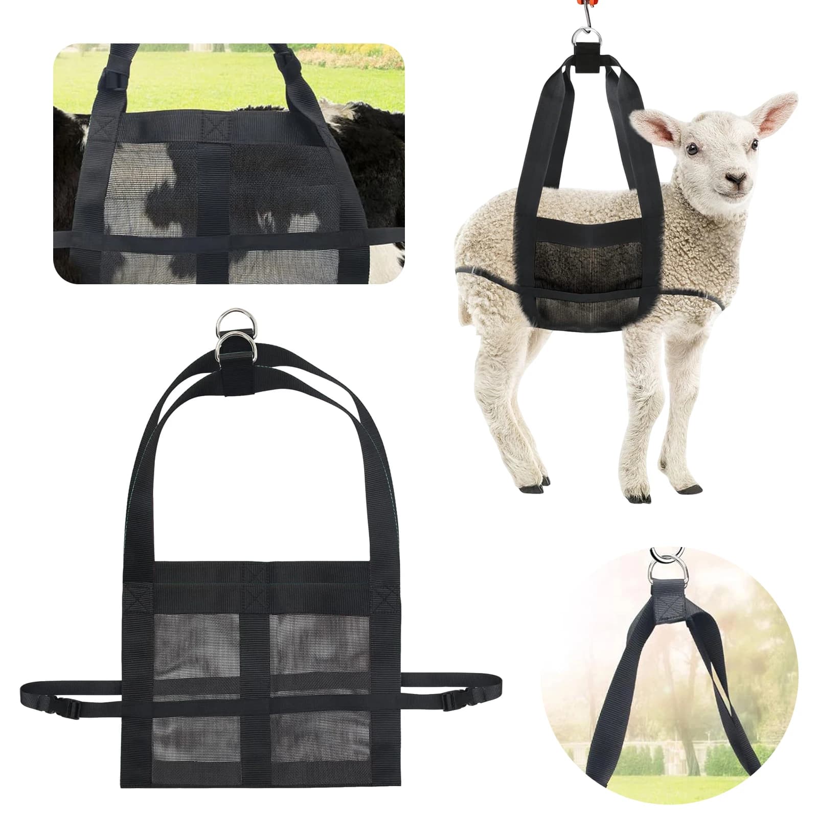 Imbracatura per il trasporto di animali con cinghie regolabili per vitelli, agnelli, capre, alpaca neonati