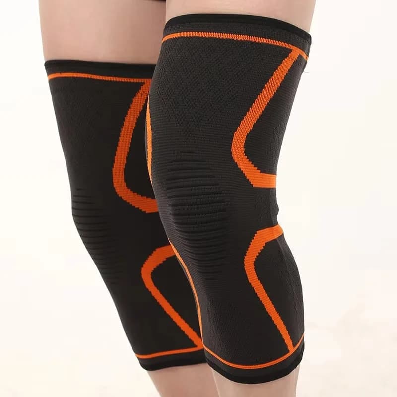 2024 Ginocchiere a compressione per maniche sportive con ginocchiera in nylon all'ingrosso con striscia antiscivolo