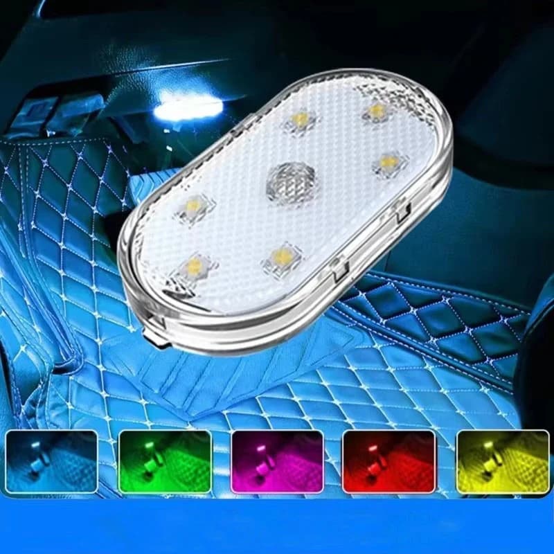 1-4 Pezzi Luce LED USB Ricaricabile con Sensore Touch, Mini Illuminazione Wireless per Interni Auto, Lampada da Lettura per Tetto e Vano Portaoggetti