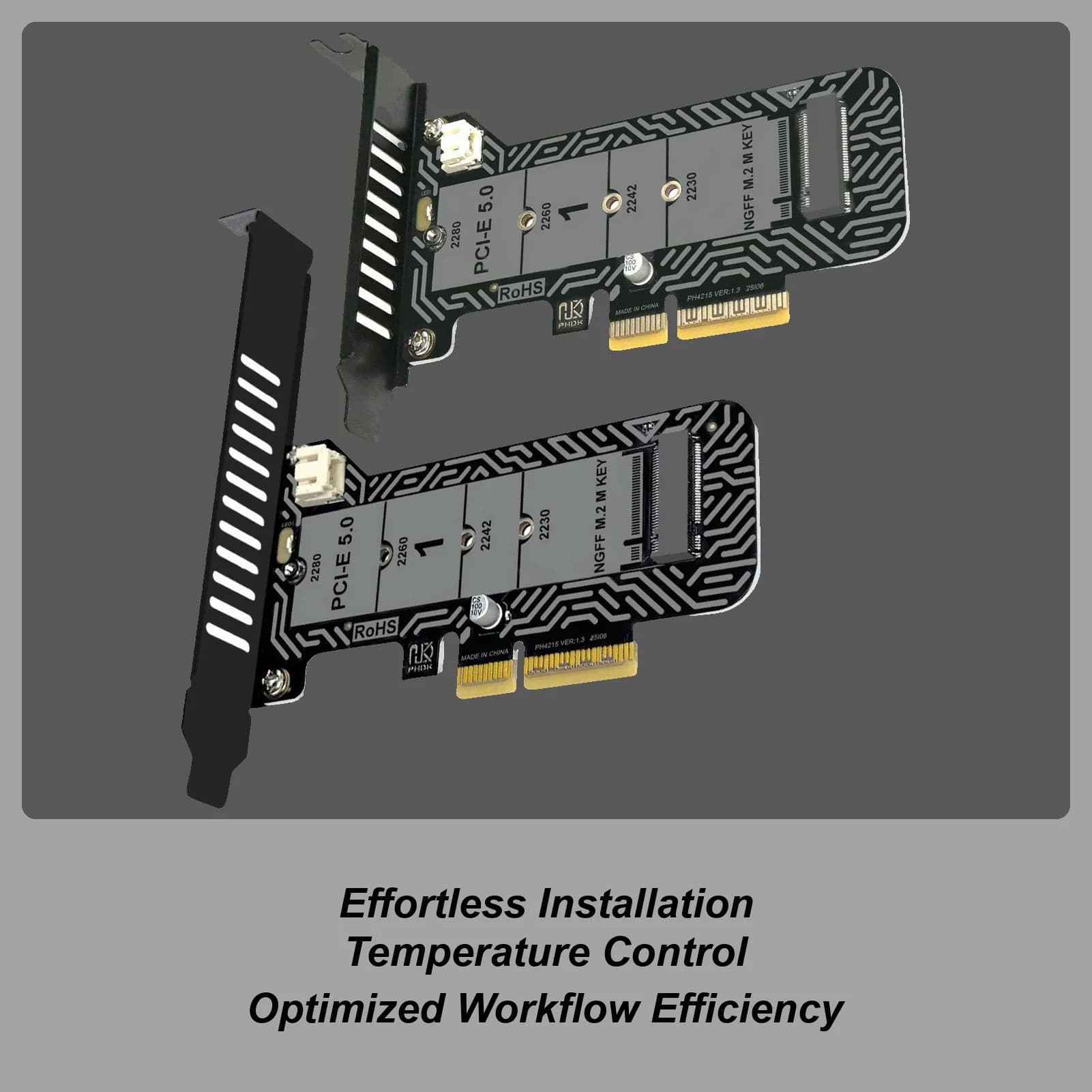 Scheda di espansione adattatore M.2 NVME SSD a PCIe X4 Schede porta USB interne Supporto scheda di espansione PCIe5.0 PH4215