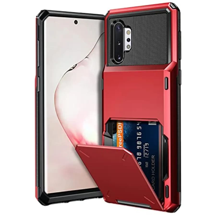 Case + Case Wallet 4-Slot Pocket ID Card Holder Scratch Resistant Dual Layer Protective Bumper Rubber Armor Hard Shell Cover Sa