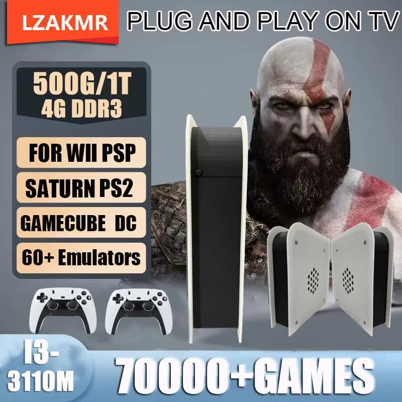 Console di gioco retrò wireless con 8GB di RAM, 2TB di ROM, M15 Batocera I3-3110M, oltre 70000 giochi per Wii, PS2, PSP, NGC, N64, Windows 11, compatibile con TV.