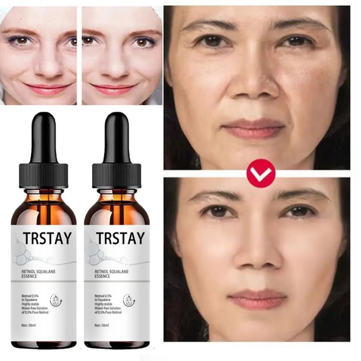 Retinolo Anti Invecchiamento Rimuovere Le Rughe Siero Lifting Illumina La Pelle Del Viso Dissolvenza Occhi Linee sottili Idratante Rassodante Essenza Del Viso