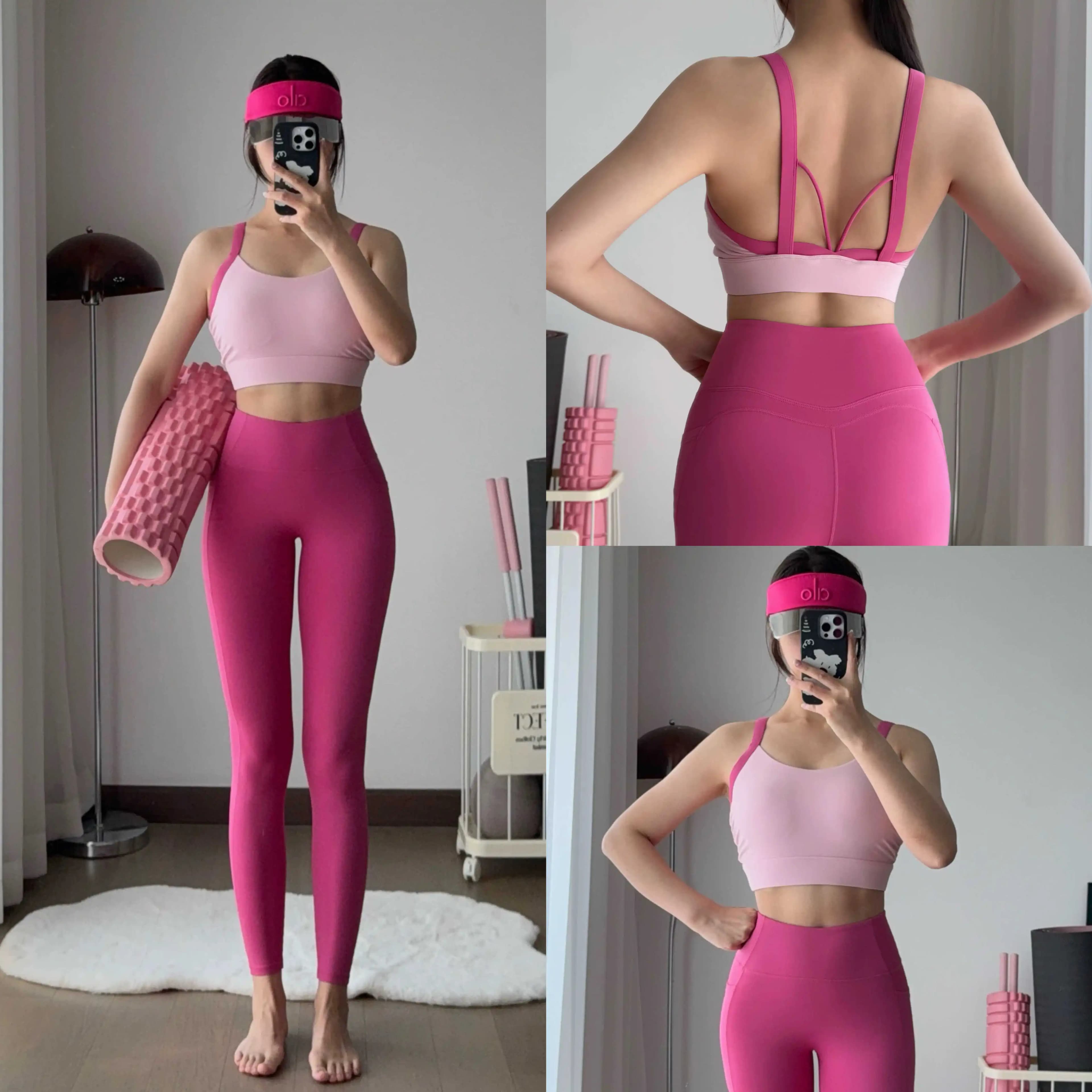 Yoga set, high intensity yoga fitness set, women's fitness pants with pockets, underwear with fixed cups