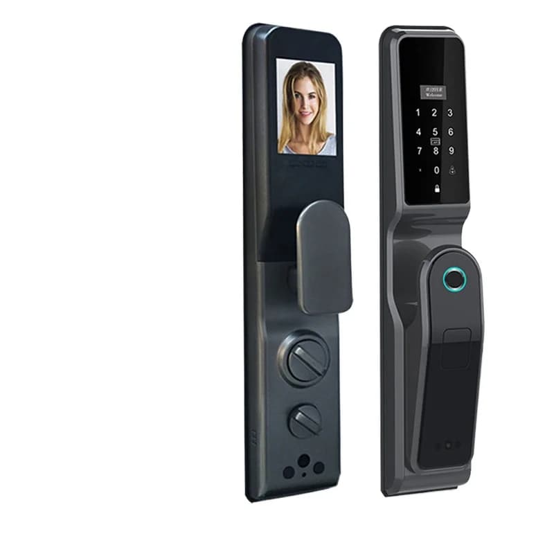 Serratura Intelligente con Impronta Digitale, Password e Telecamera Spioncino per Porte Principali a Doppia Chiusura, Abilitata WiFi per Villa
