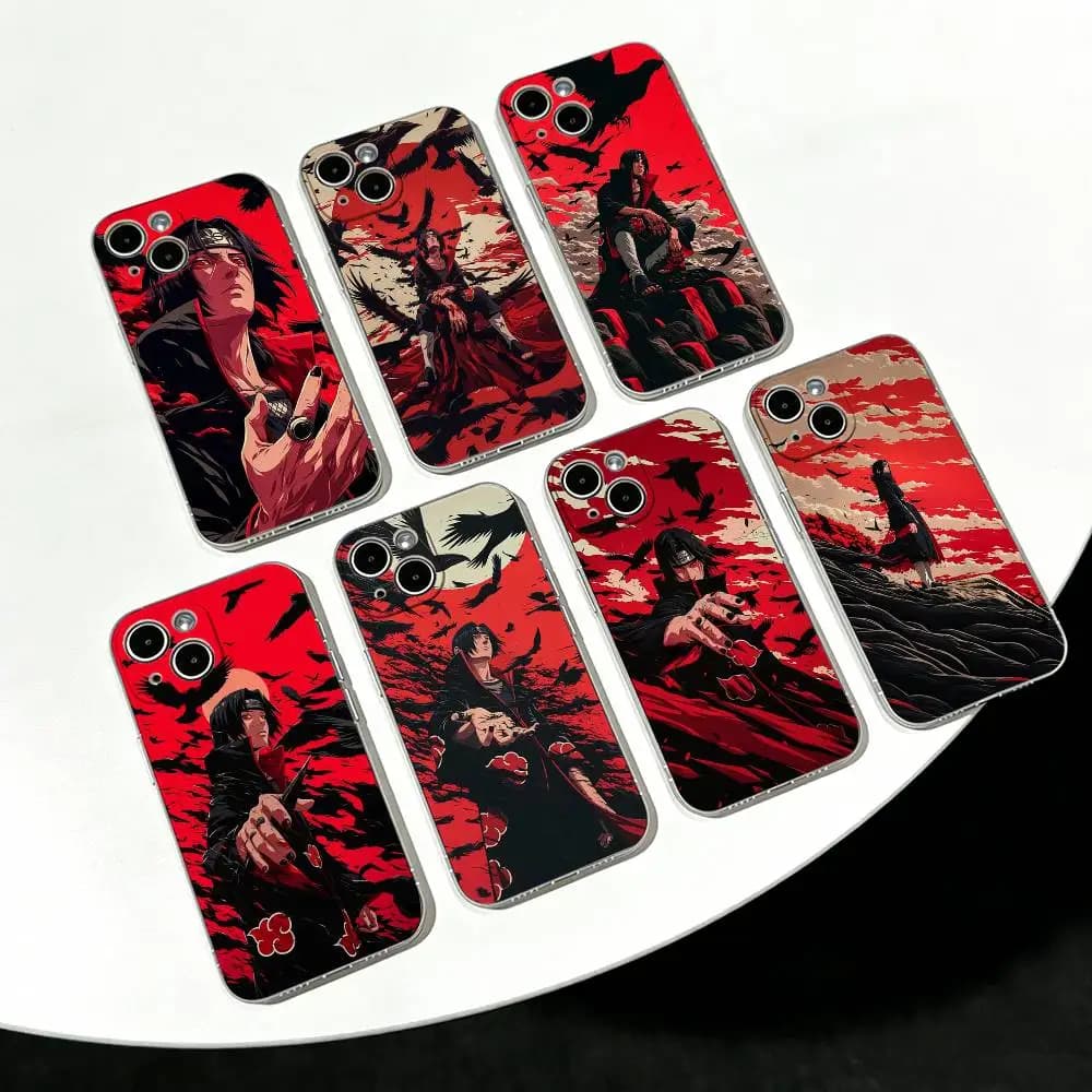NARUTO Itachi Uchiha Ultra Clear TPU Case Slim Lightweight Shockproof Cover For iPhone 17 16 15 14 13 12 11 Pro Max Plus Mini