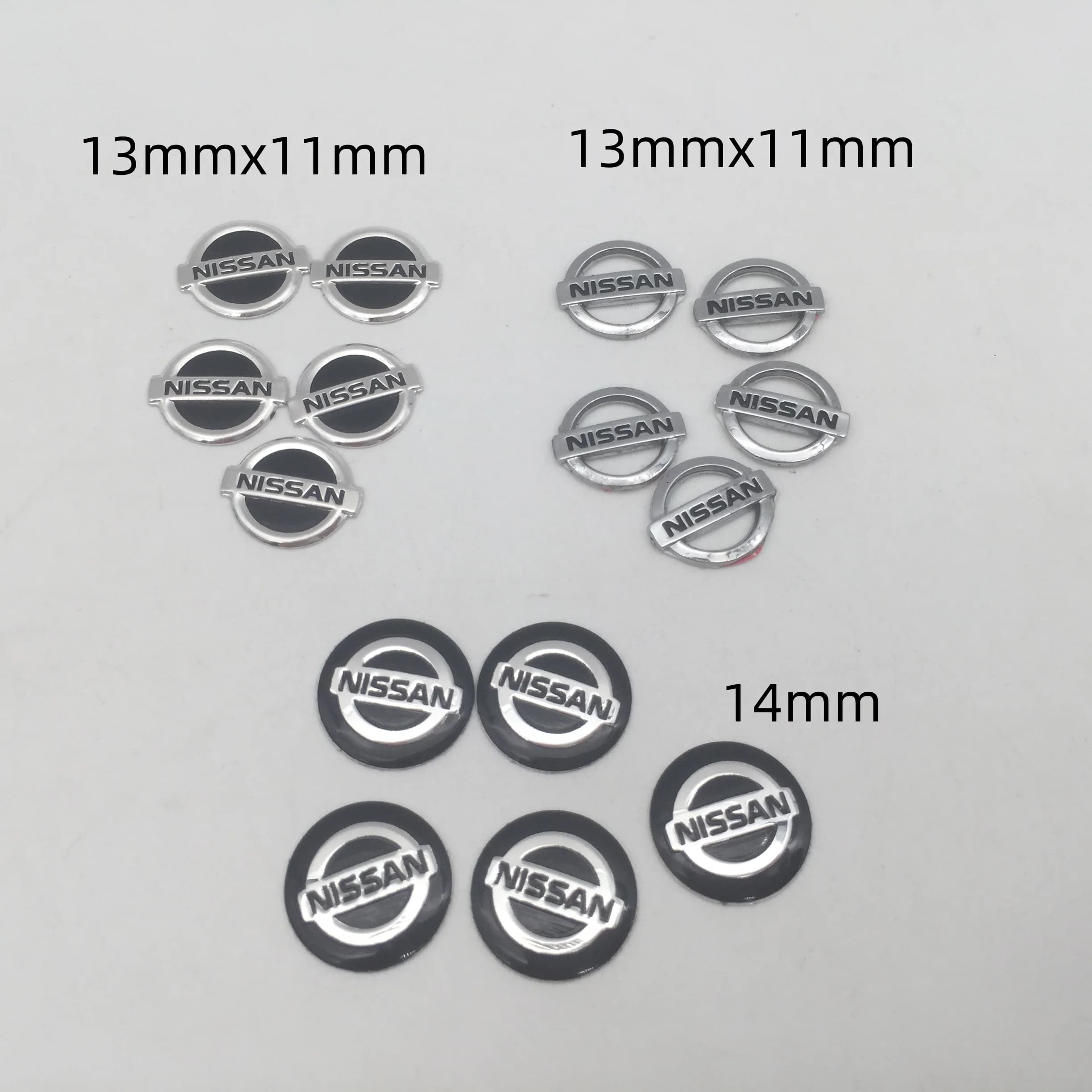 2pcs 5pcs 10pcs 14mm 13mm 3D car key fob case Badge button Badge logo straight folding remote Keychain Replacement Sticker