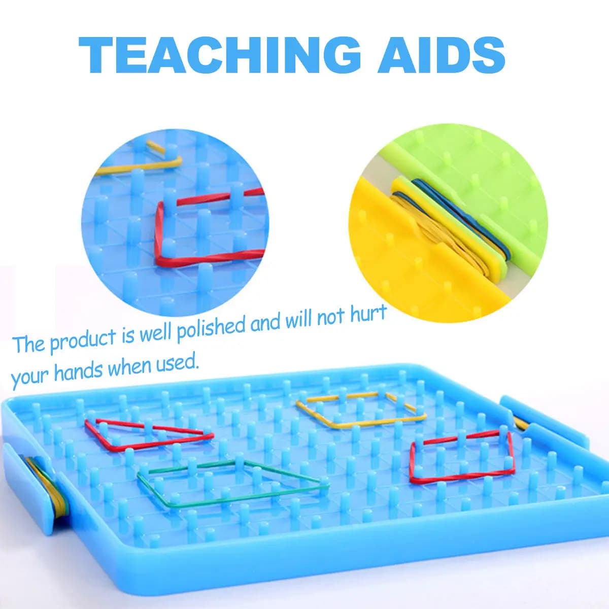 Set di 4 Geoboard Educativi in Plastica per Bambini 5-12 Anni, per Conteggio, Ordinamento e Forme Geometriche, per Scuola Primaria