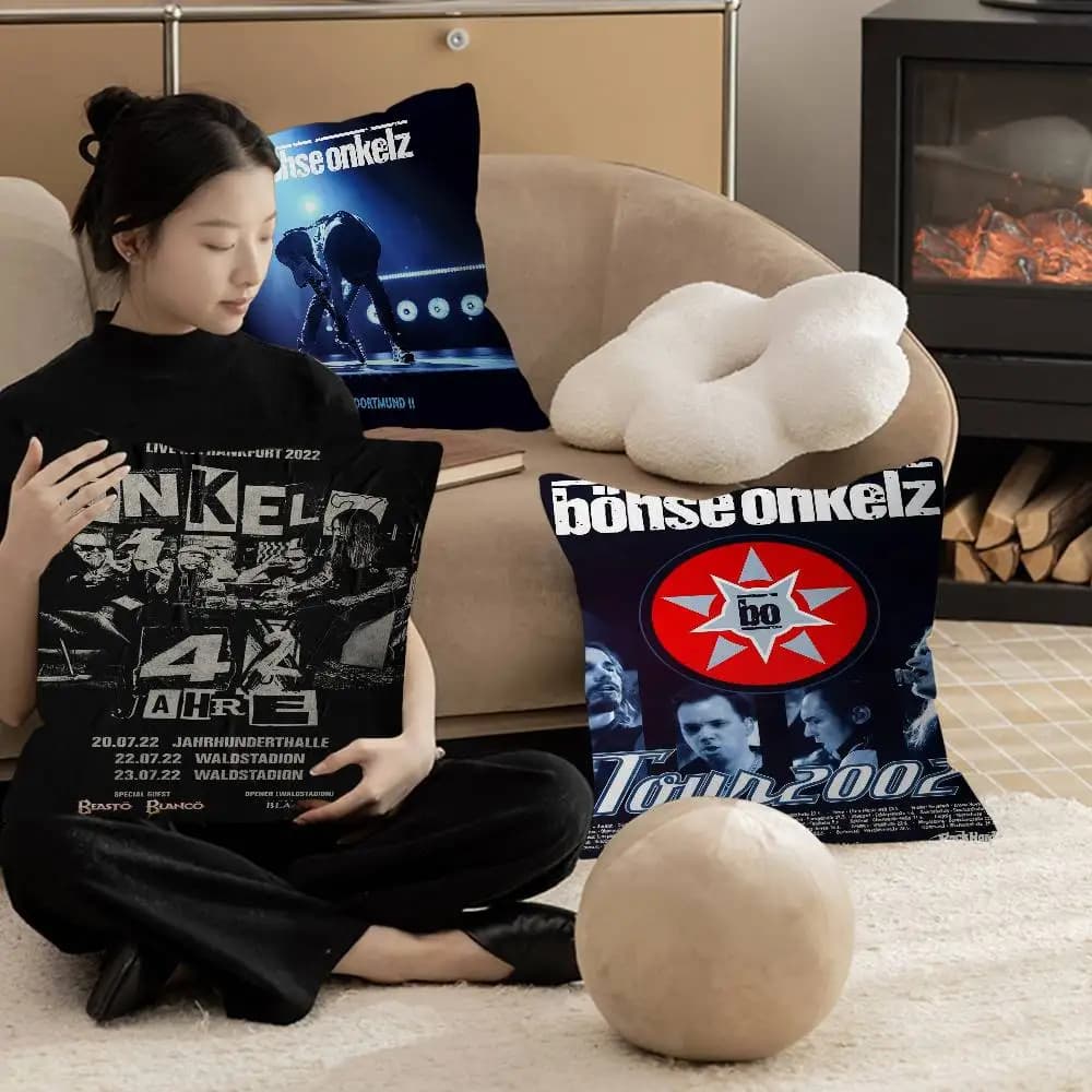 B-Bohse O-Onkelz Band Cushion Cover Car Throw Pillow Case For Sofa Car Christmas Gift 40x40cm 45x45cm