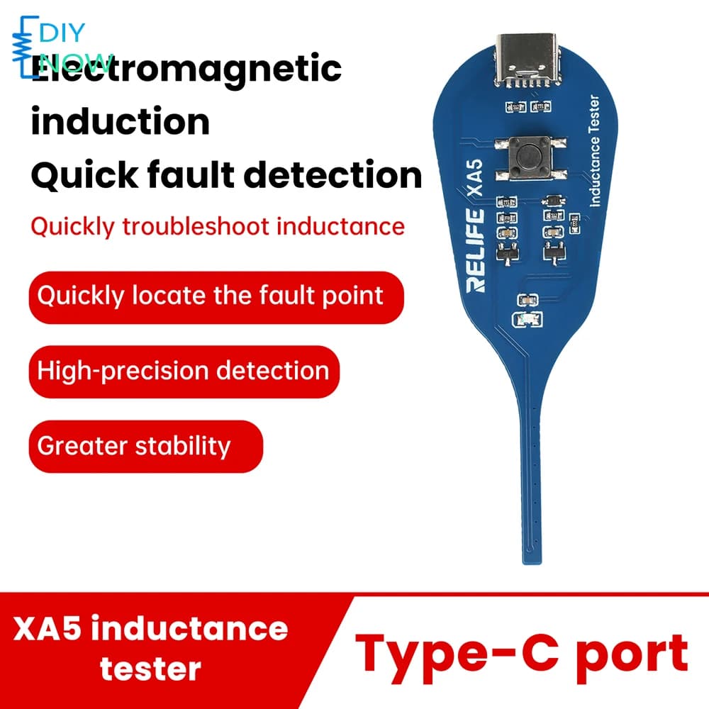 Tester per Induttori XA5, Rilevatore di Bobine per Schede Madri ad Alta Precisione, Strumento a Induzione Elettromagnetica per Manutenzione Schede Madri, Tipo-C