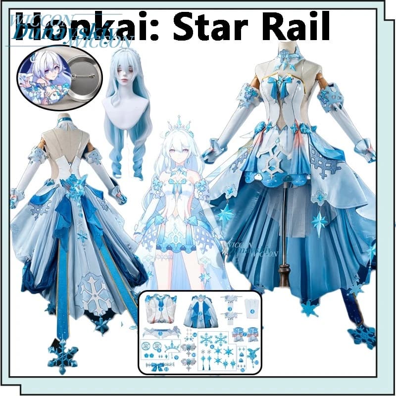 Honkai Impact 3 Kiana Kaslana Cosplay Outfit Game Winter Wishes Full Set With Dress Wig Game Merchandise Halloween Cos Costume