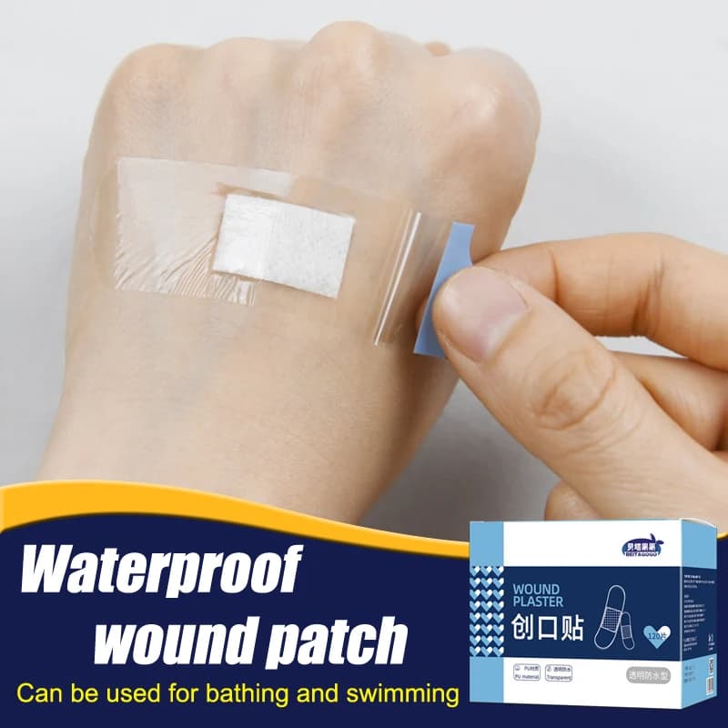 120pcs PU trasparente impermeabile cerotto adesivo strisce mediche intonaco per ferita sport bagno casa viaggio Kit di pronto soccorso