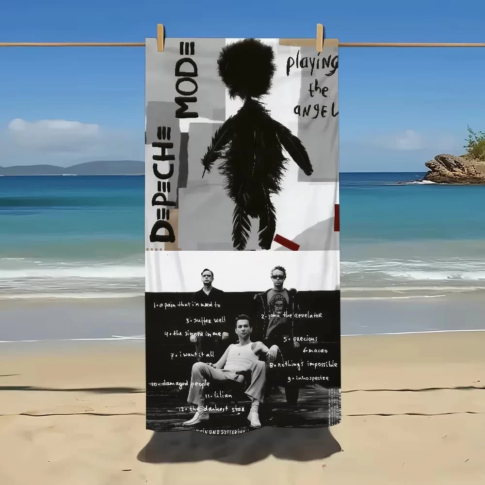Coperta da spiaggia leggera e sottile per viaggi, campeggio, piscina, tema dell'album Depeche Mode, elegante e portatile