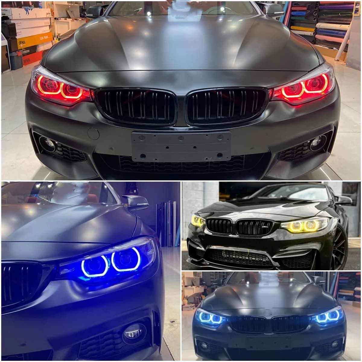 M3 M4 Blue Yellow DRL Angel Eyes per 2018 2019 2020 BMW M3 F80 F82 F32 F34 F36 LCI 420i 430i 440i LED Headlight LED Boards Set
