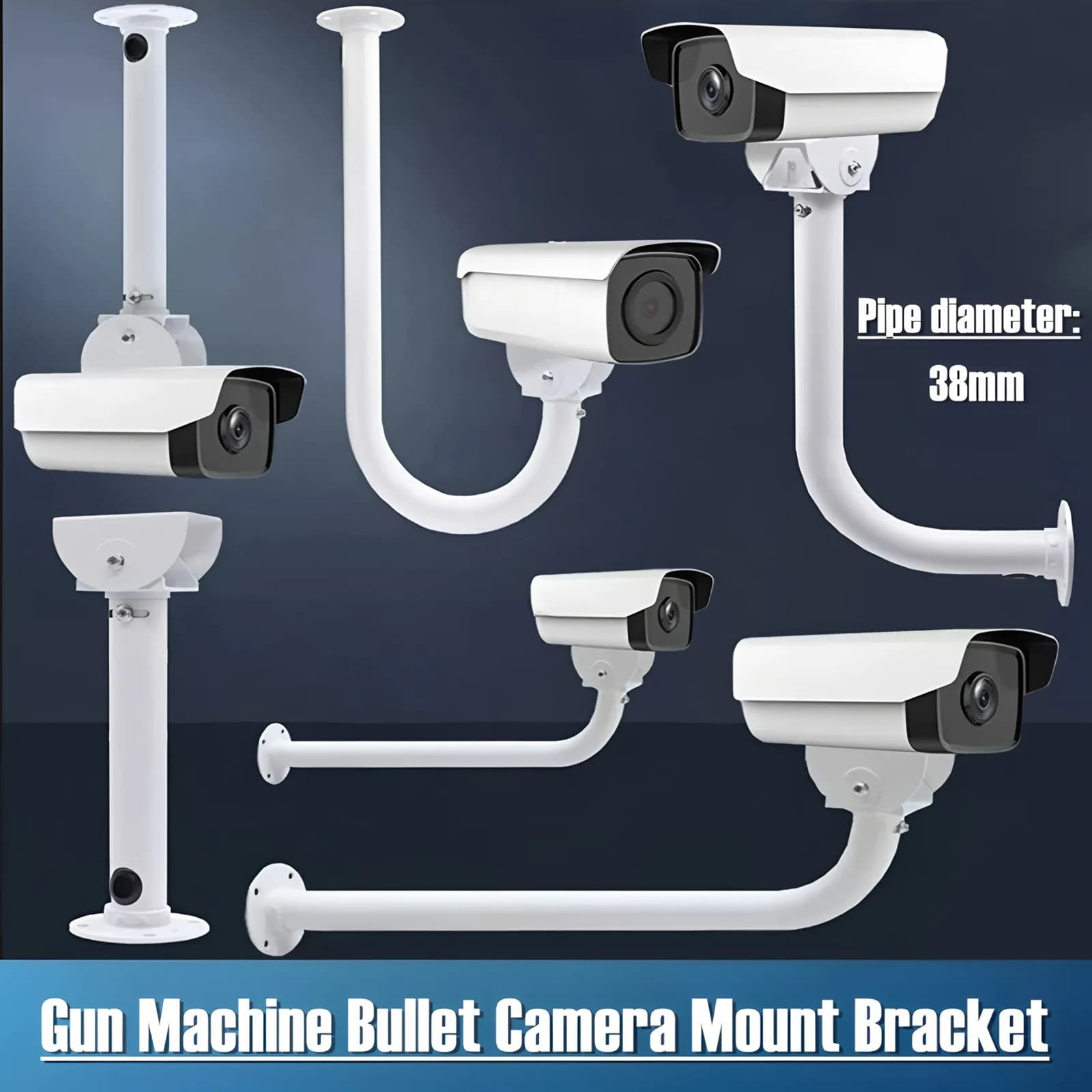 U-shaped surveillance security camera wall mounting bracket, adjustable universal bracket for long arm, lifting extension rod