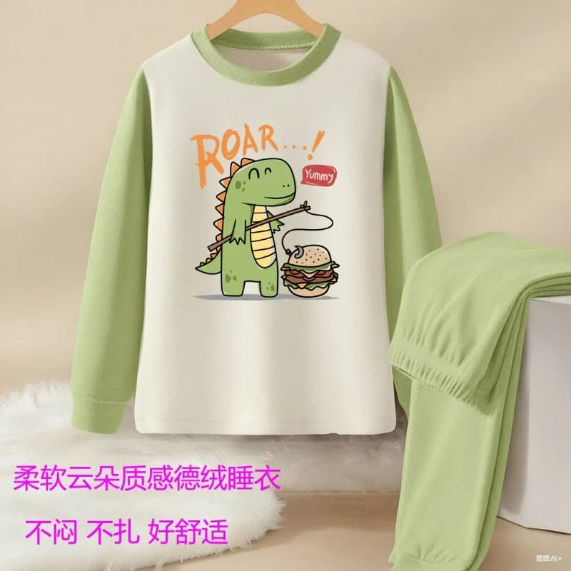 2026 autumn new children's pajamas, soft cloud texture velvet pajamas, antibacterial and non allergic,Naked Home Clothing