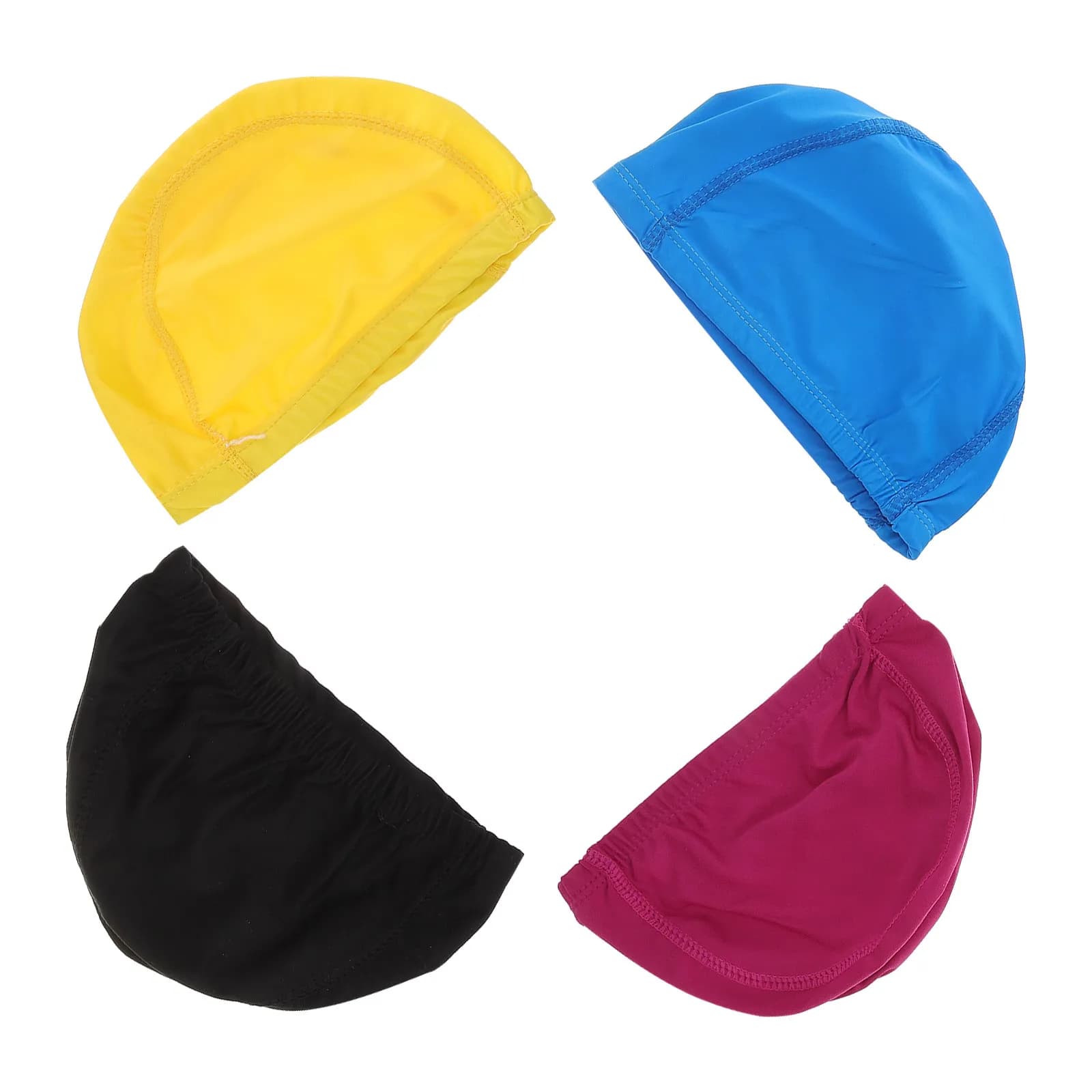 4 Pezzi Cuffie da Nuoto dal Design Semplice, Morbide ed Elastiche, per Uomini, Donne, Ragazzi, Ragazze e Bambini con Capelli Lunghi