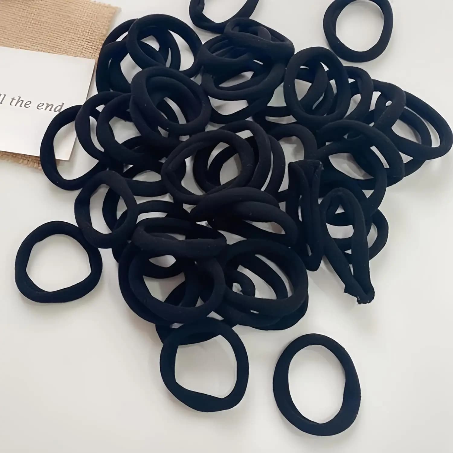 50/100PCS Fasce per capelli alte elastiche per le donne Ragazze Nero Basic Cravatta per capelli Fascia semplice Porta coda di cavallo Copricapi Accessori per capelli