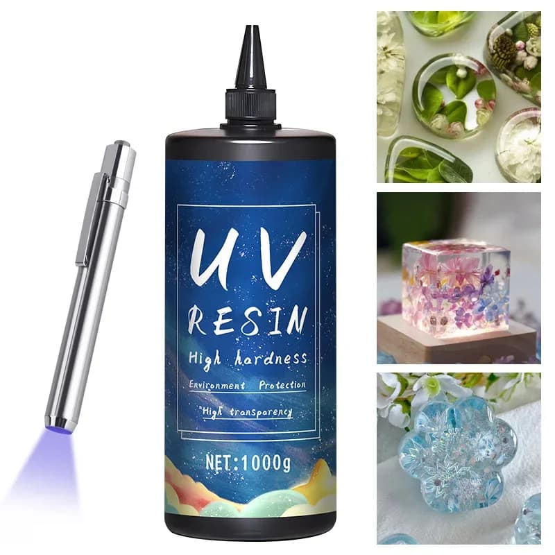 UV resin glue for DIY jewellery, epoxy resin and UV lamp high transparency fast drying high hardness, 20g, 50g, 100g, 250g, 1000g
