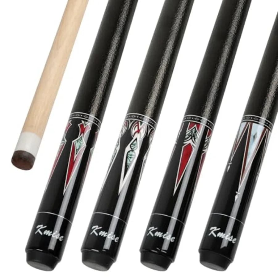Set di 4 Stecche da Biliardo in Acero Canadese da 58 Pollici per Adulti, 18-21 oz, Stecche Professionali per Biliardo da Bar e Casa