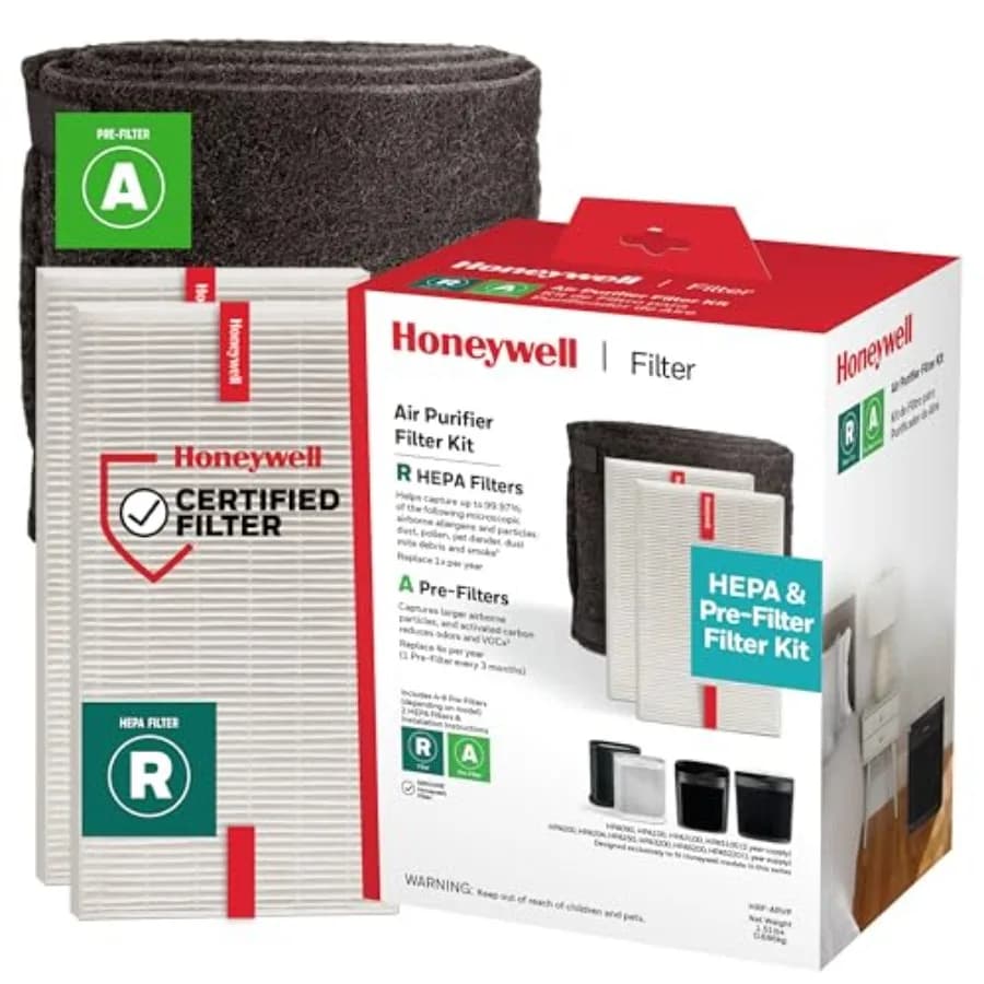 Kit Filtro Purificatore d'Aria HEPA con 2 Filtri HEPA e 1 Rotolo Pre-Filtro, Include Modello di Taglio per Purificazione Efficiente degli Ambienti Interni