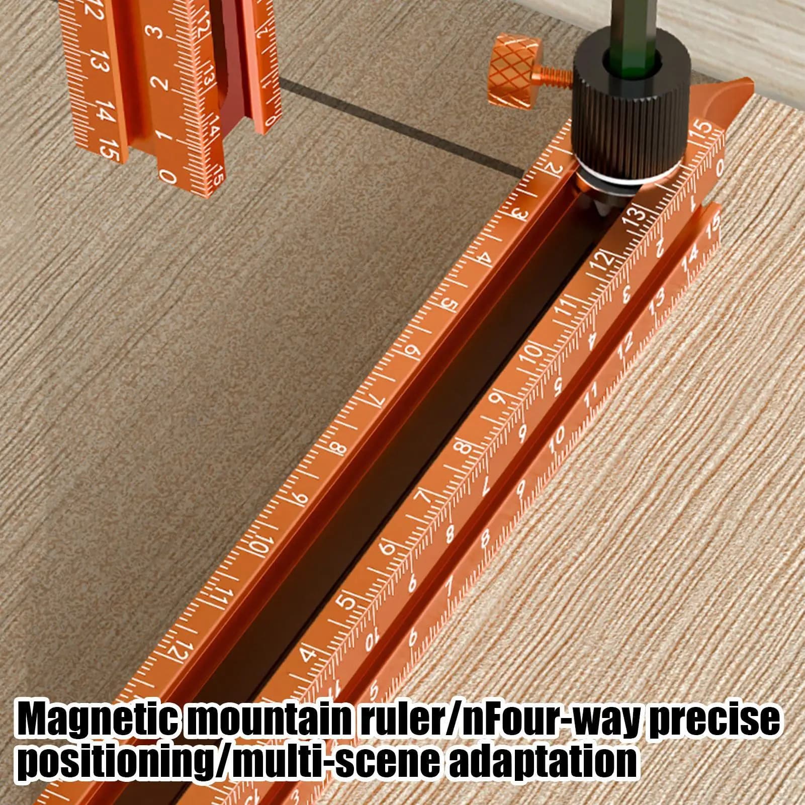 Righello magnetico per la lavorazione del legno su 4 lati, strumento di ricerca dell'angolo metallico di precisione per carpenteria da carpentiere, pavimenti per piastrelle da taglio ad mitra