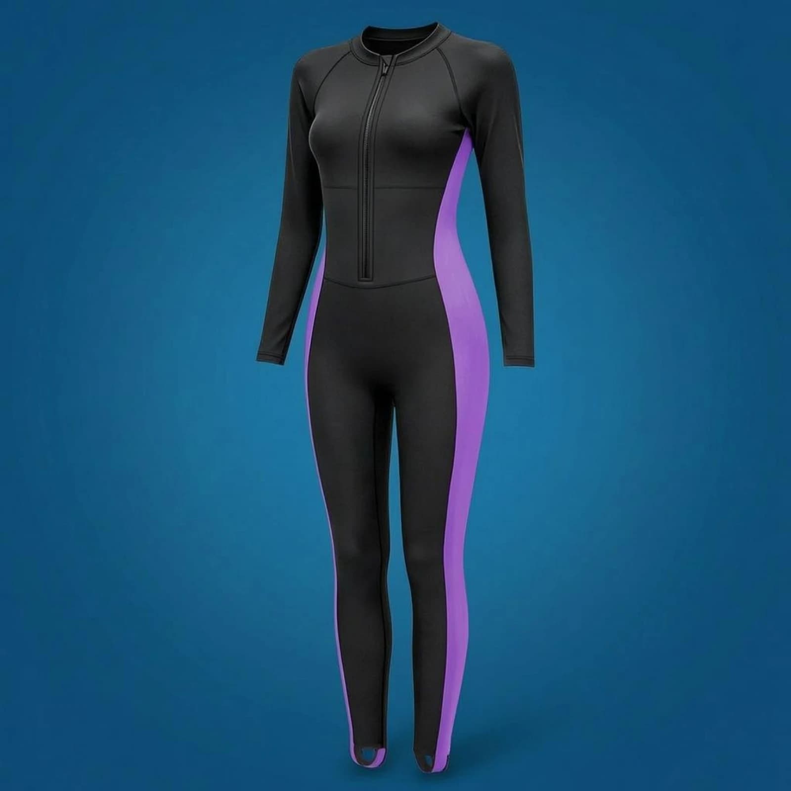 Full-body Swimsuit Athletic Long Sleeve Rash Guard One Piece Surf Suit for Women Pool and Snorkeling