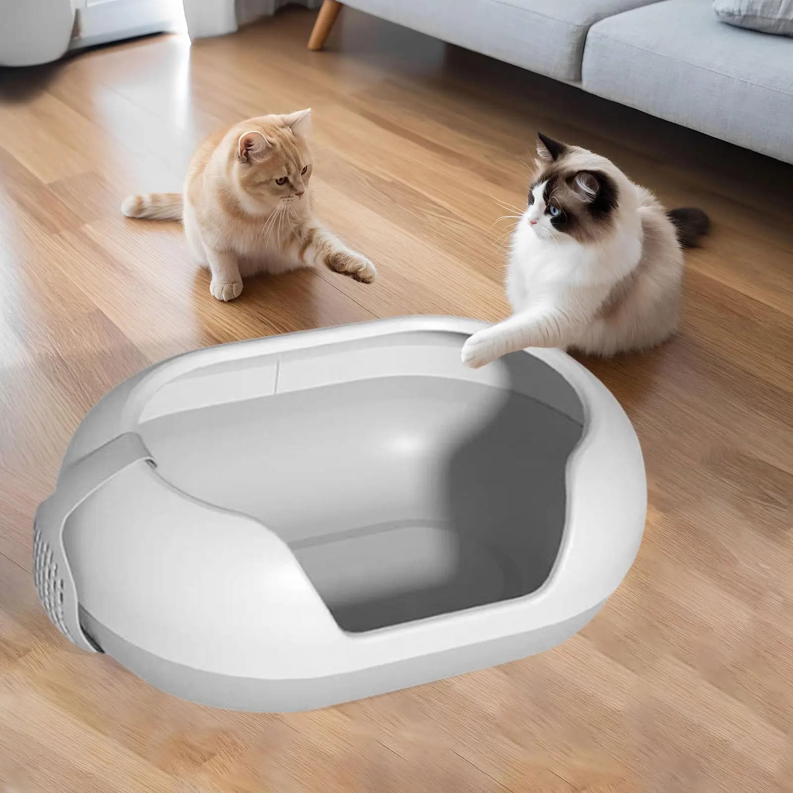 Lettiera per Gatti, Vaschetta per Gattini da Interno, Accessori per Animali Domestici, Lettiera Extra Large Portatile con Apertura Superiore