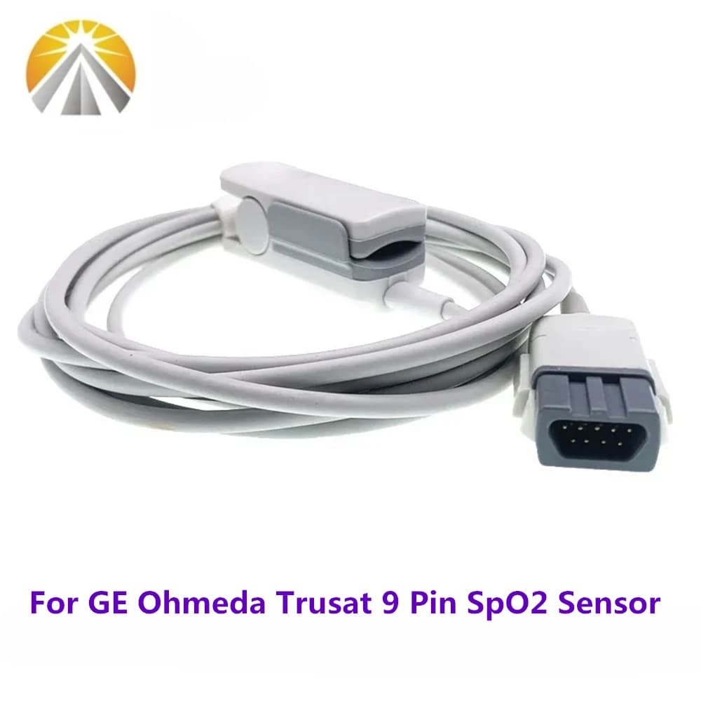 Sensor SpO2 9 Pin For GE Ohmeda Trusat ED TD Pulse Oxymeter All Child Size Adult Newborn Type SAO2 Round OXY-F4-MC OXYTIP TECH